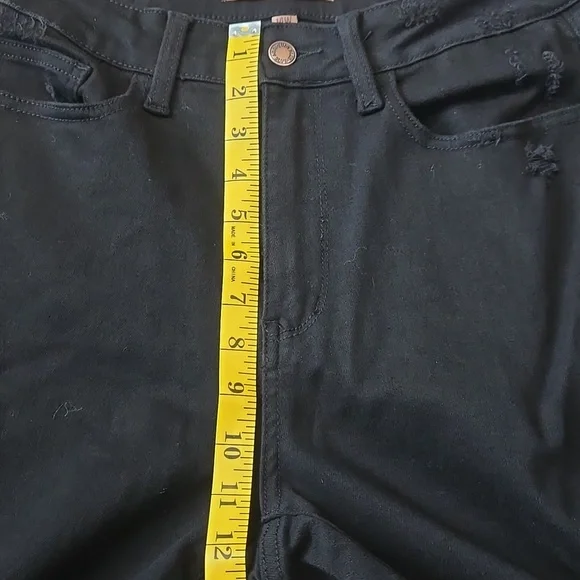 Judy Blue Black Distressed Skinny Jeans Raw Hem Size 14W - Picture 13 of 16